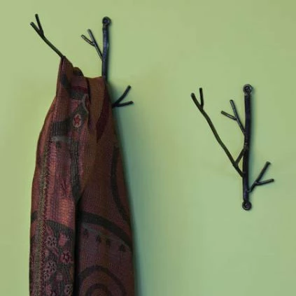 Hand Forged Twig Wall Hook Set 3 Hand Forged Twig Wall Hook Set