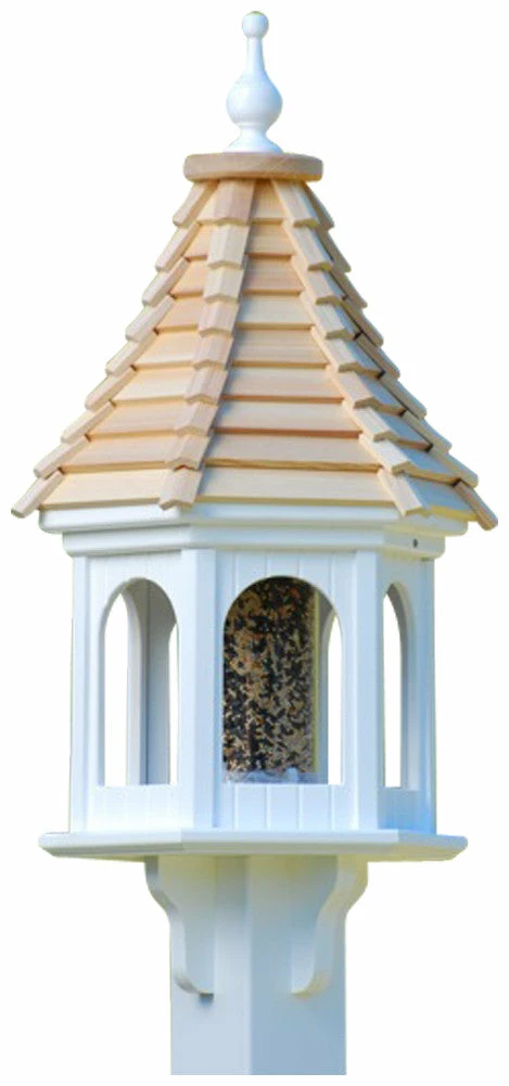 Gazebo Bird Feeder-Vinyl With Cypress Roof 12x28 4 Gazebo Bird Feeder-Vinyl With Cypress Roof 12x28 - Image 2