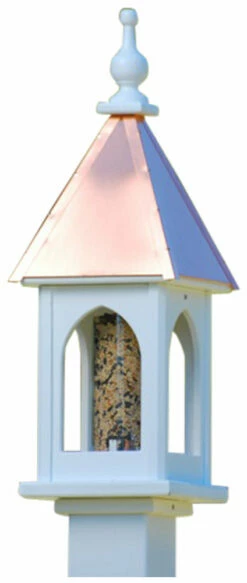 Copper Roof Bird Feeder Post-Mount - 28x8 8 Copper Roof Bird Feeder Post-Mount - 28x8 -THE BIRDHOUSE CHICK Sales BF8 BC