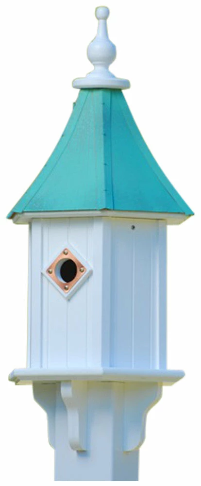 Copper Roof Birdhouse 28x10-Patina 4 Copper Roof Birdhouse 28x10-Patina - Image 2