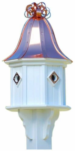 Copper Roof Birdhouse 34x14 Ribbon Detail 4 Portals 8 Copper Roof Birdhouse 34x14 Ribbon Detail 4 Portals -THE BIRDHOUSE CHICK Sales BH14 4CP BC CURLY