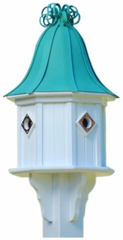 Copper Roof Birdhouse 34x14 Ribbon Detail 4 Portals 9 Copper Roof Birdhouse 34x14 Ribbon Detail 4 Portals -THE BIRDHOUSE CHICK Sales BH14 4CP PC CURLY