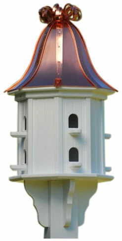 Copper Roof Dovecote Birdhouse 36x14 Ribbon Detail- 8 Perches 8 Copper Roof Dovecote Birdhouse 36x14 Ribbon Detail- 8 Perches -THE BIRDHOUSE CHICK Sales BH14 8 BC CURLY