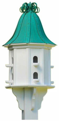 Copper Roof Dovecote Birdhouse 36x14 Ribbon Detail- 8 Perches 9 Copper Roof Dovecote Birdhouse 36x14 Ribbon Detail- 8 Perches -THE BIRDHOUSE CHICK Sales BH14 8 PC CURLY