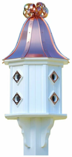 Copper Roof Dovecote Birdhouse 36x14 Ribbon Detail- 8 Portals -THE BIRDHOUSE CHICK Sales BH14 8CP BC CURLY