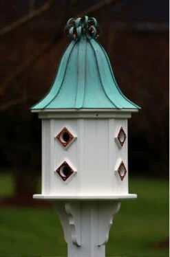Copper Roof Dovecote Birdhouse 36x14 Ribbon Detail- 8 Portals