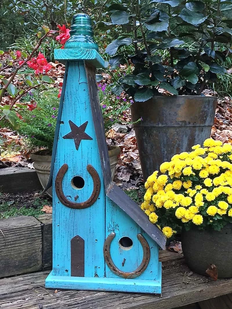 Barn Wood Birdhouse- Vintage Insulator Series 4 Barn Wood Birdhouse- Vintage Insulator Series - Image 2