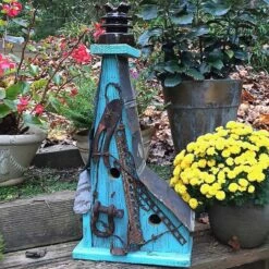 Barn Wood Birdhouse- Vintage Insulator Series 9 Barn Wood Birdhouse- Vintage Insulator Series -THE BIRDHOUSE CHICK Sales Barn Wood Birdhouse Glass Insulator 4