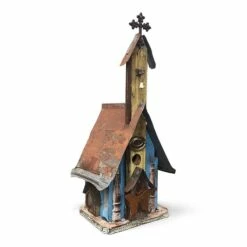 Barn Wood & Tin Church Birdhouses 10 Barn Wood & Tin Church Birdhouses -THE BIRDHOUSE CHICK Sales Barn Wood Tin Church Birdhouse 5