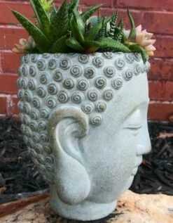 Buddha Head Planter 7 Buddha Head Planter -THE BIRDHOUSE CHICK Sales Buddha Head Planter side view