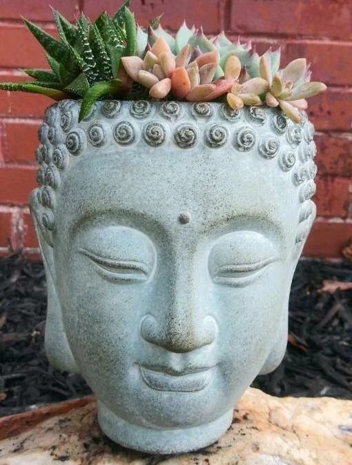 Buddha Head Planter 3 Buddha Head Planter