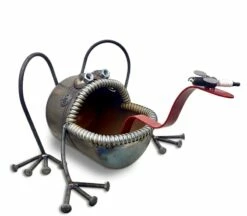 Frog Sculpture With Dragonfly