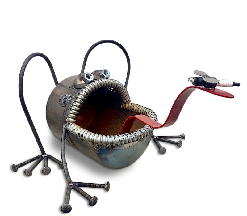 Frog Sculpture With Dragonfly 3 Frog Sculpture With Dragonfly