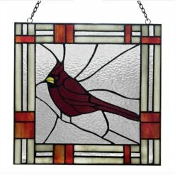Cardinal Stained Glass Panel