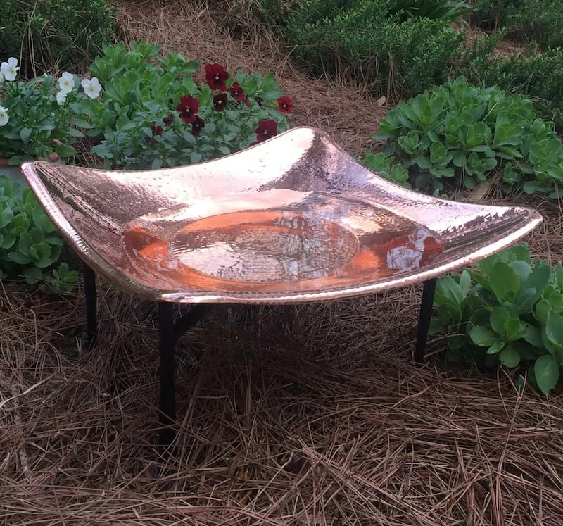 Solid Copper Deck-Mount Bird Bath 4 Solid Copper Deck-Mount Bird Bath - Image 2