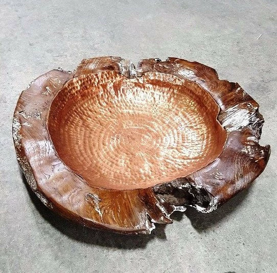 Copper Lined Teak Bowl 3 Copper Lined Teak Bowl