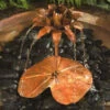 Copper Lotus Bird Bath Fountain Dripper 2 Copper Lotus Bird Bath Fountain Dripper -THE BIRDHOUSE CHICK Sales Copper lotus birdbath fountain
