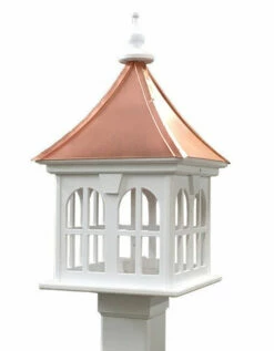 Copper Roof Vinyl/PVC Bird Feeder With Double Window- 29x14 -THE BIRDHOUSE CHICK Sales Copper Roof Bird Feeder Windows