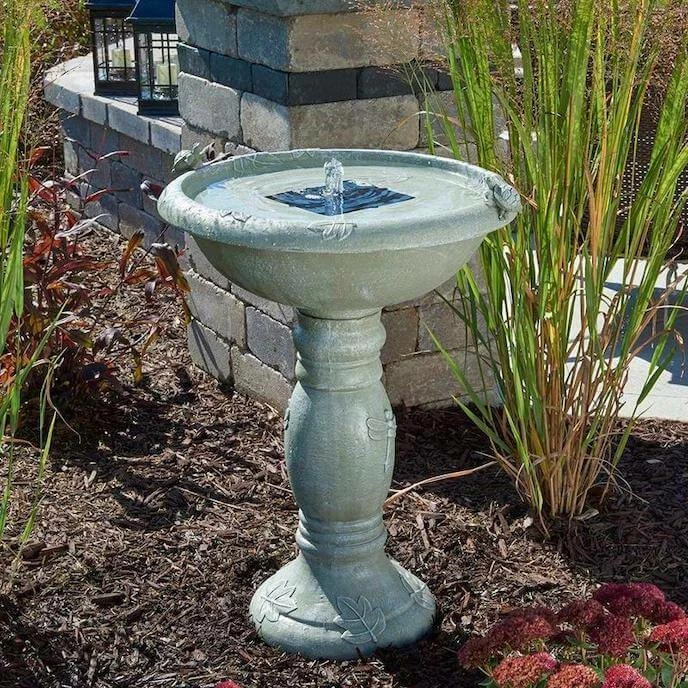 Country Gardens Tall Solar Fountain Birdbath 4 Country Gardens Tall Solar Fountain Birdbath - Image 2