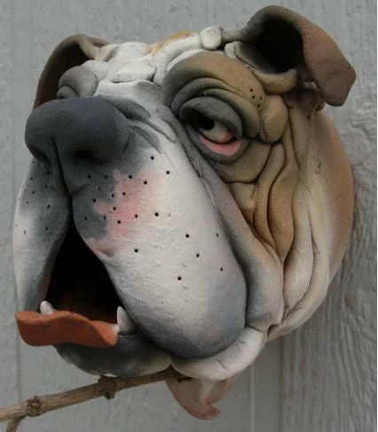Bull Dog Ceramic Birdhouse 3 Bull Dog Ceramic Birdhouse