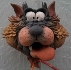 Zany Cat-7 Ceramic Birdhouse