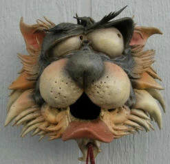 Zany Cat-2 Ceramic Birdhouse