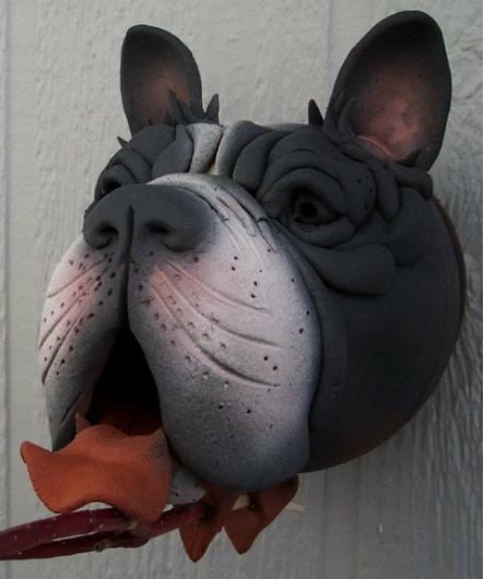 Boston Terrier Ceramic Birdhouse 3 Boston Terrier Ceramic Birdhouse