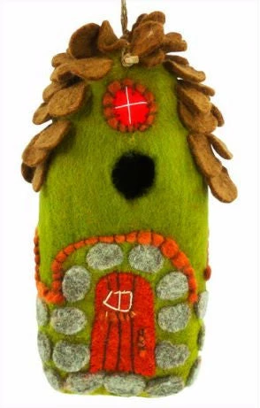 Felted Wool Birdhouse-Forest House 3 Felted Wool Birdhouse-Forest House