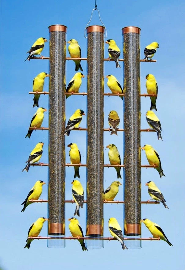 3-Tube Copper Thistle Feeder 3 3-Tube Copper Thistle Feeder