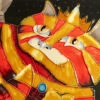 Ceramic Art Tile-King Fat Cat 8x12 1 Ceramic Art Tile-King Fat Cat 8x12 -THE BIRDHOUSE CHICK Sales King Fat Cat Ceramic Tile
