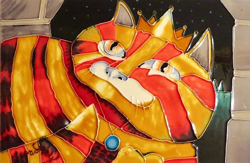 Ceramic Art Tile-King Fat Cat 8x12 3 Ceramic Art Tile-King Fat Cat 8x12