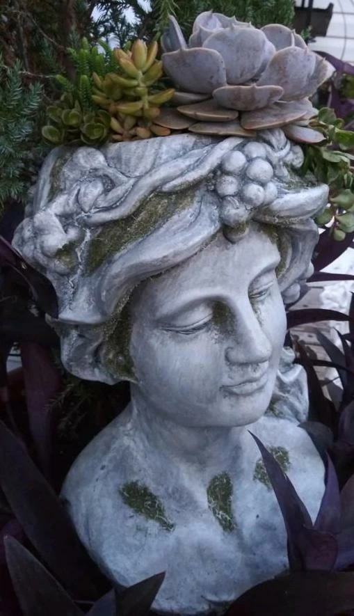 Large Lady Head Planter 4 Large Lady Head Planter - Image 2