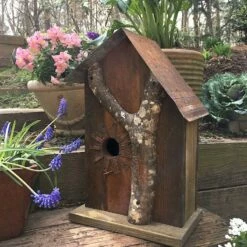 Rustic Log Front Birdhouses- 2 Sizes -THE BIRDHOUSE CHICK Sales Log Front Birdhouse 11