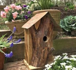 Rustic Log Front Birdhouses- 2 Sizes -THE BIRDHOUSE CHICK Sales Log Front Birdhouse 3