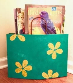 Large Metal Tote Wall Planter -THE BIRDHOUSE CHICK Sales Metal Tote Magazine Rack c