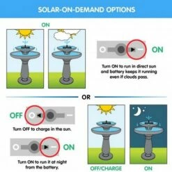 Palermo On-Demand Solar Bird Bath -THE BIRDHOUSE CHICK Sales On Demand Solar Options