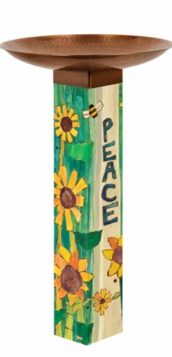 Peace Pedestal Bird Bath- Retired Design