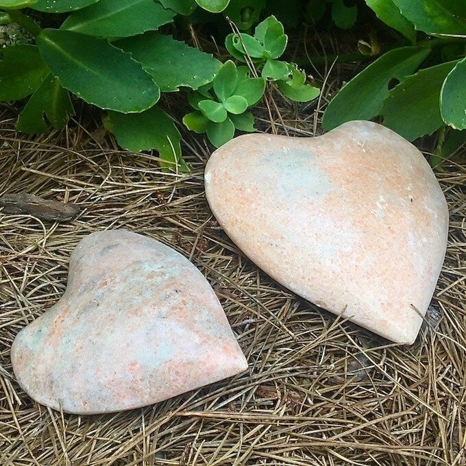 Polished Granite Garden Hearts 3 Polished Granite Garden Hearts