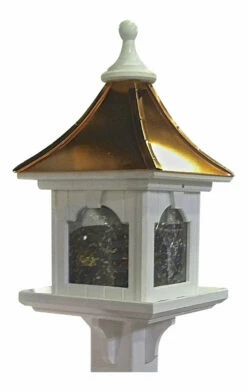 Featured Products 11 Copper Roof Bird Feeder Large Capacity With Post Mount