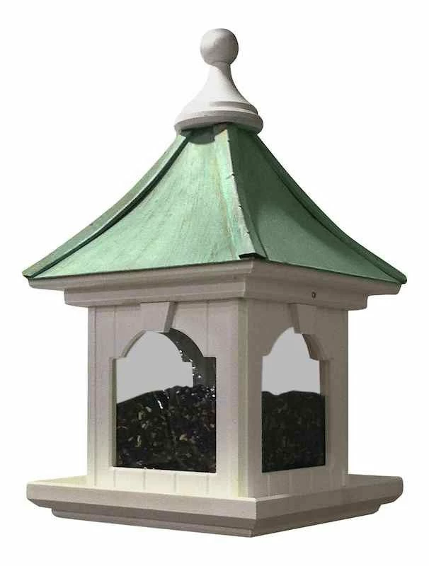Copper Roof Bird Feeder With Large Capacity - Hanging 3 Copper Roof Bird Feeder With Large Capacity - Hanging