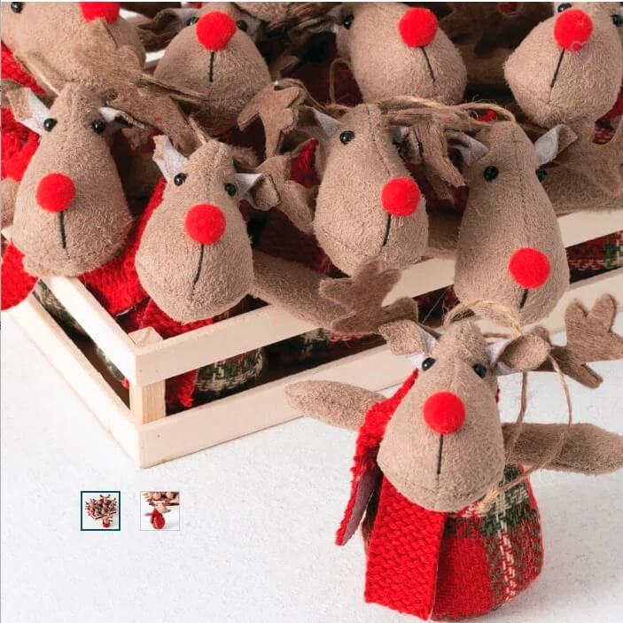 12 Reindeer Ornaments In Wood Crate 3 12 Reindeer Ornaments In Wood Crate