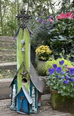 Rustic Church Birdhouses- Medium -THE BIRDHOUSE CHICK Sales Rustic Church Birdhouse 11