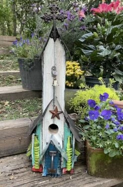 Rustic Church Birdhouses- Medium -THE BIRDHOUSE CHICK Sales Rustic Church Birdhouse 4