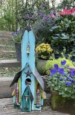 Rustic Church Birdhouses- Medium -THE BIRDHOUSE CHICK Sales Rustic Church Birdhouse 9