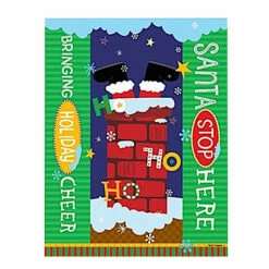 Holiday Garden Art Poles 20-inch 11 Holiday Garden Art Poles 20-inch -THE BIRDHOUSE CHICK Sales Santa Stops Here Art Pole Detail