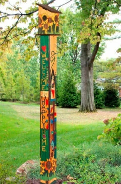 Birdhouse Art Poles 6 Ft. Post 14 Birdhouse Art Poles 6 Ft. Post -THE BIRDHOUSE CHICK Sales Sing Out Loud Birdhouse Pole