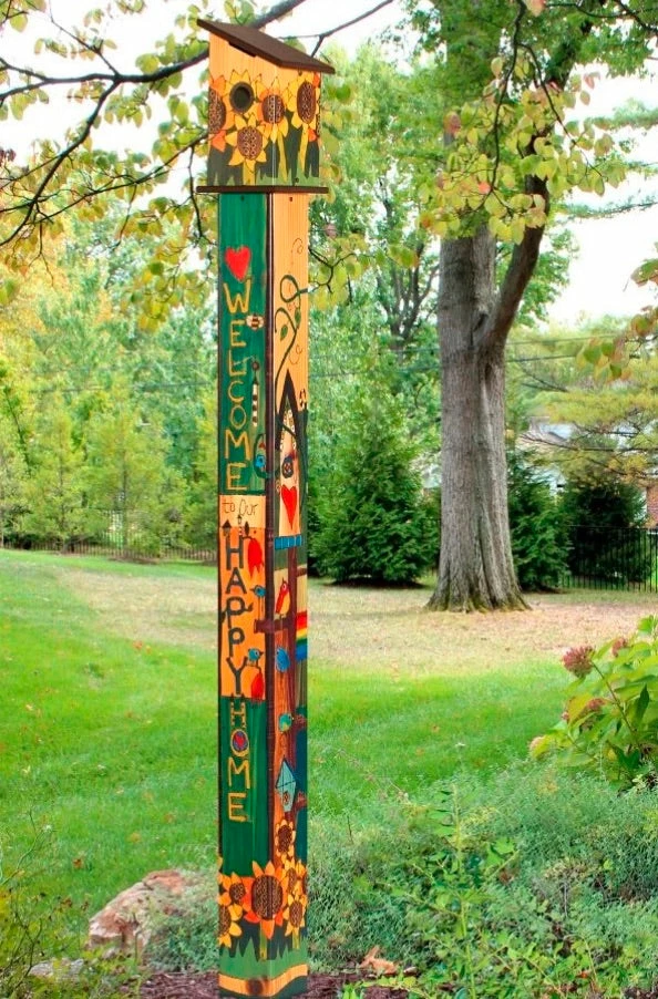 Birdhouse Art Poles 6 Ft. Post 6 Birdhouse Art Poles 6 Ft. Post - Image 4