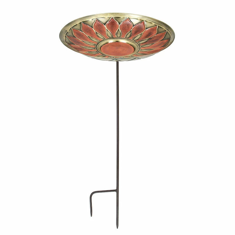 Brass Leaves Solar Bubbler Bird Bath 7 Brass Leaves Solar Bubbler Bird Bath - Image 5