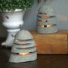 Stone Shade Candle Holder Set/2 1 Stone Shade Candle Holder Set/2 -THE BIRDHOUSE CHICK Sales Stone Shade Candle Holder Set 2
