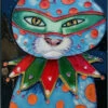 Mardi Gras Cat Art Tile 8x12 1 Mardi Gras Cat Art Tile 8x12 -THE BIRDHOUSE CHICK Sales TC CAT MARDIS GRAS